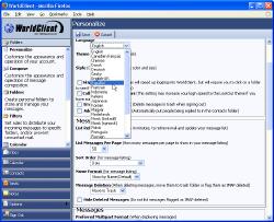 MDaemon's WorldClient: Personalization Options screen shot