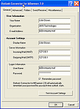 Outlook Connector: General Screen Shot