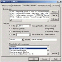 RelayFax: Outbound Fax Rules screen shot