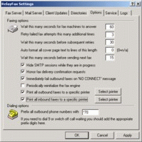 RelayFax: Options screen shot